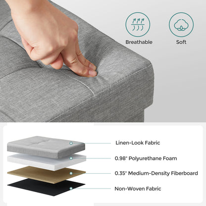 Storage Ottoman Bench, Chest with Lid, Foldable Seat