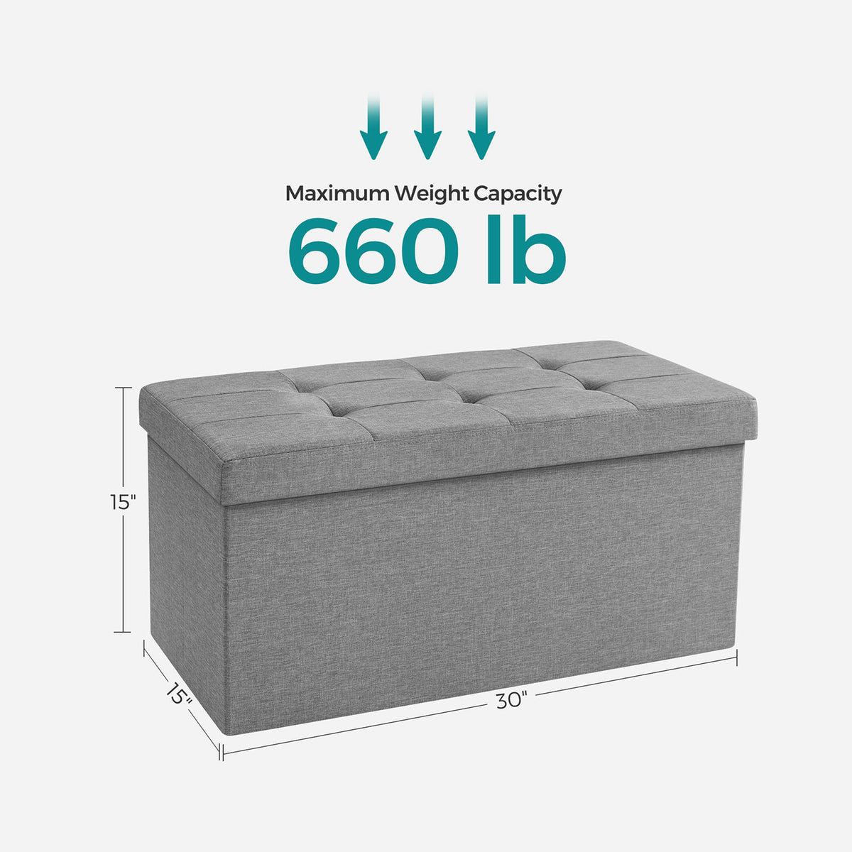 Storage Ottoman Bench, Chest with Lid, Foldable Seat