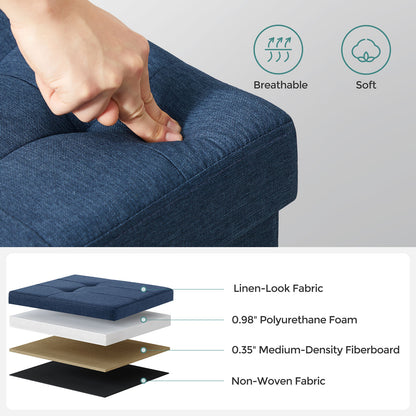 Storage Ottoman Bench, Chest with Lid, Foldable Seat