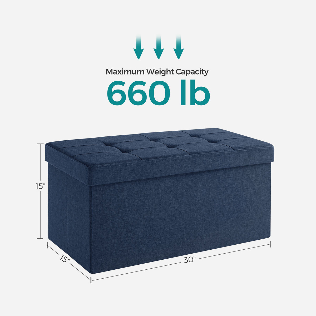 Storage Ottoman Bench, Chest with Lid, Foldable Seat
