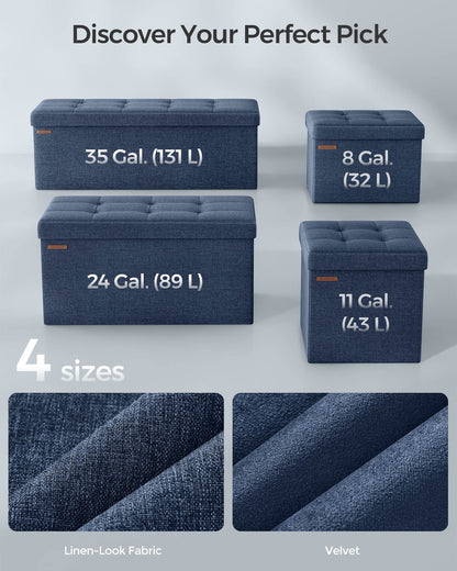 Storage Ottoman Bench, Chest with Lid, Foldable Seat