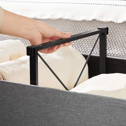 43.3 Inches Storage Ottoman Bench, Folding Storage Chest, Footstool with Flip-up Lid