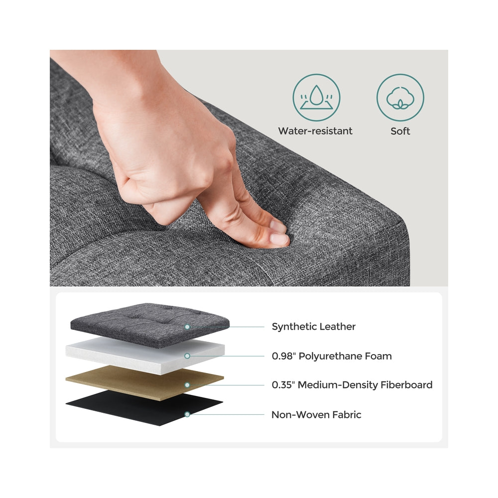 43.3 Inches Storage Ottoman Bench, Folding Storage Chest, Footstool with Flip-up Lid