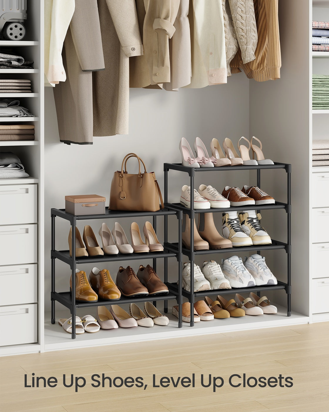 Shoe Rack, 3-Tier Shoe Storage Organizer, Space-Saving, 11.7 x 16.5 x 19.1 Inches - image 5