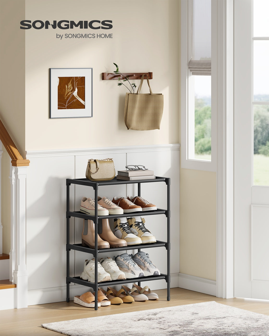 Shoe Rack, 3-Tier Shoe Storage Organizer, Space-Saving, 11.7 x 16.5 x 19.1 Inches - image 8