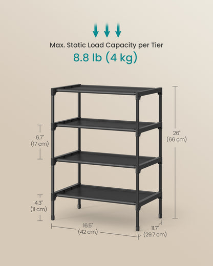 Shoe Rack, 3-Tier Shoe Storage Organizer, Space-Saving, 11.7 x 16.5 x 19.1 Inches - image 12