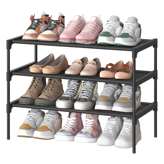 Shoe Rack, 3-Tier Shoe Storage Organizer, Space-Saving, 11.6 x 24.5 x 21 Inches, Entryway - image 1