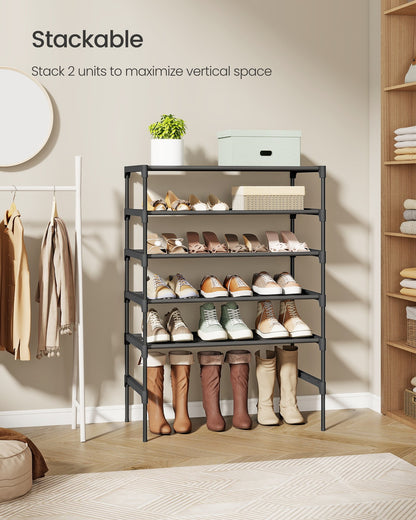 Shoe Rack, 3-Tier Shoe Storage Organizer, Space-Saving, 11.6 x 24.5 x 21 Inches, Entryway - image 6