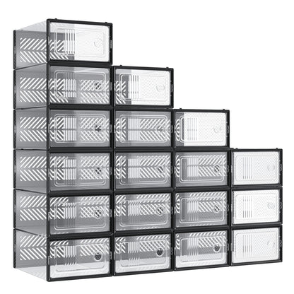 Stackable foldable shoe storage boxes for everyday footwear - image 1