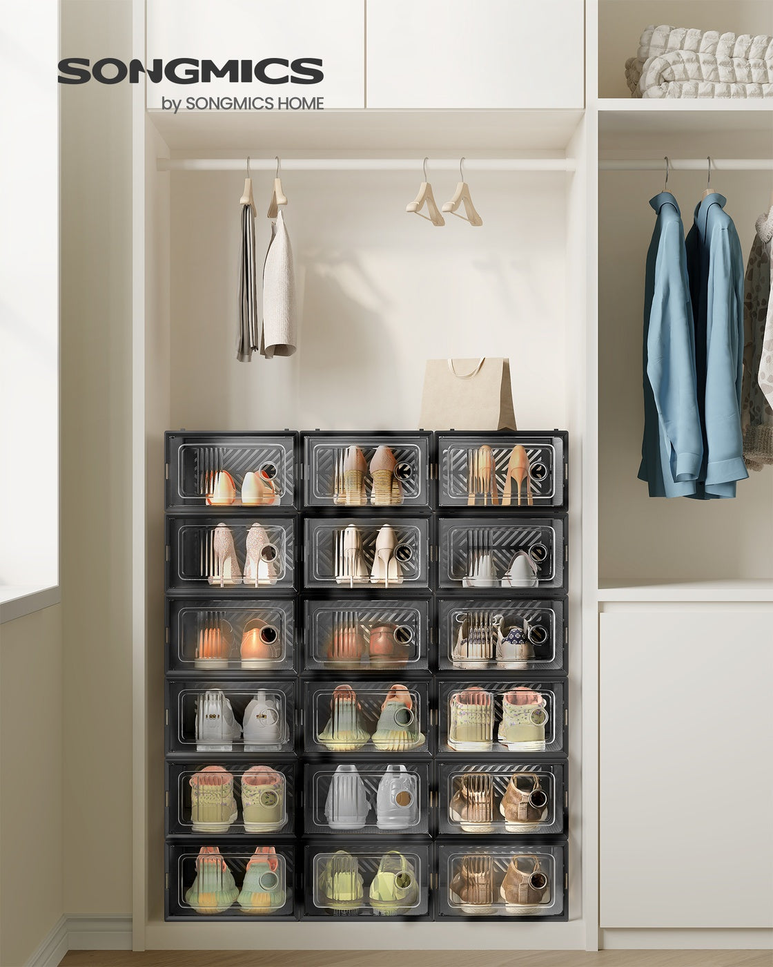 Stackable foldable shoe storage boxes for everyday footwear - image 2