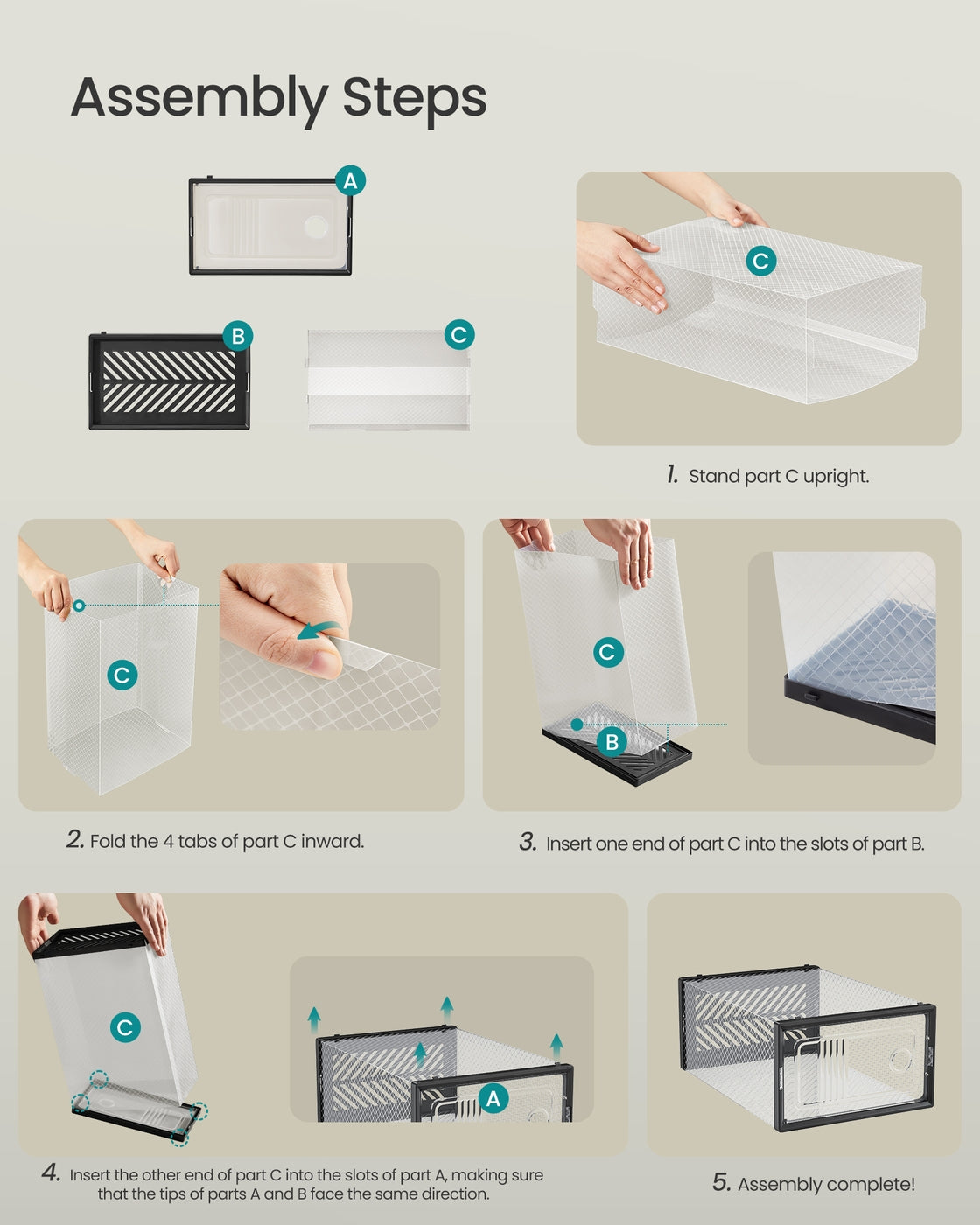 Stackable foldable shoe storage boxes for everyday footwear - image 7
