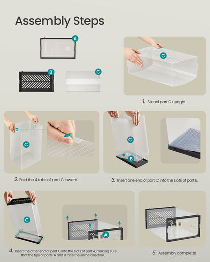 Stackable foldable shoe storage boxes for everyday footwear - image 7
