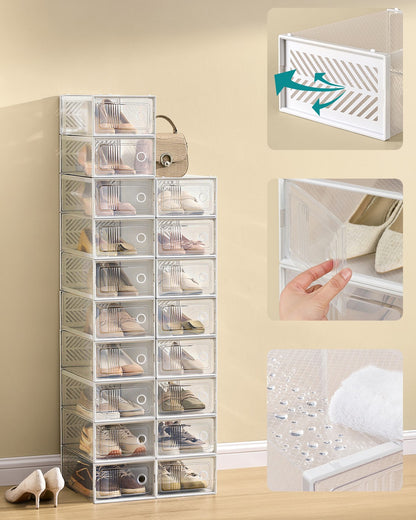 Stackable foldable shoe storage boxes for sneakers - image 11