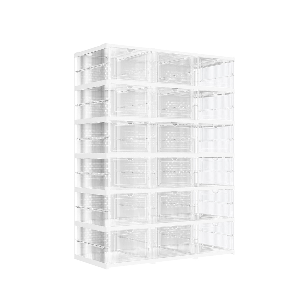 Pack of 18 Foldable Shoe Boxes, Fit up to US Size 13