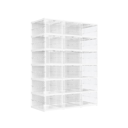 Pack of 18 Foldable Shoe Boxes, Fit up to US Size 13