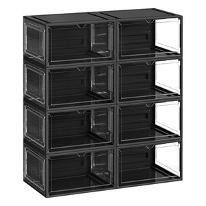 Shoe Boxes Set of 8 13 x 11.2 x 7.6 Inches Black and Transparent White - image 22