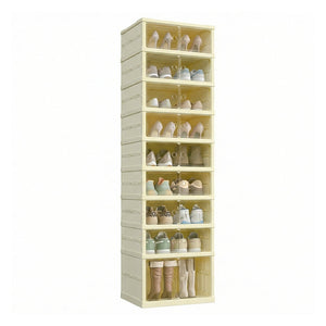 Foldable Shoe Storage Organizer for Closet, Stackable Sneaker Cabinet with Magnetic Door - image 4