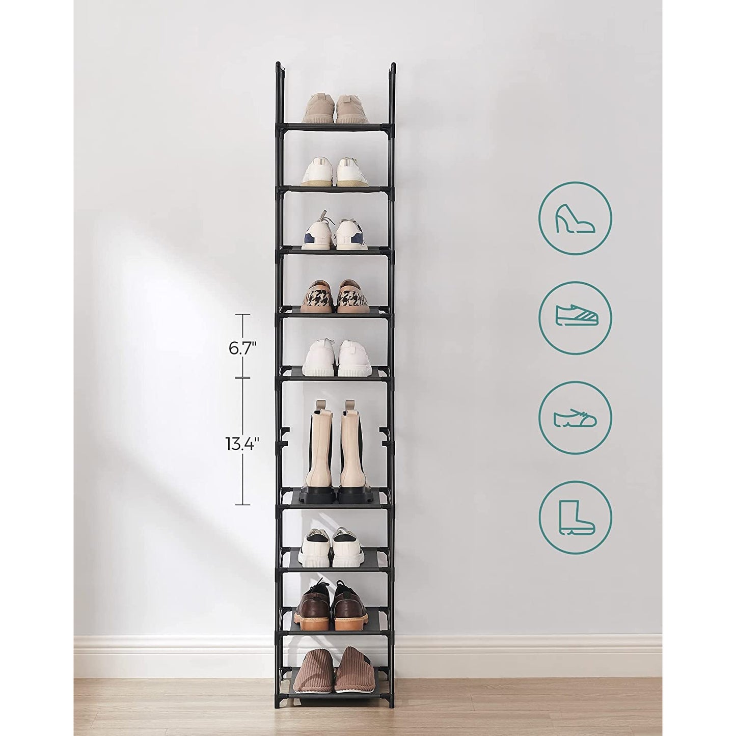 Schuhregal,10 Ebenen, Schuhablage