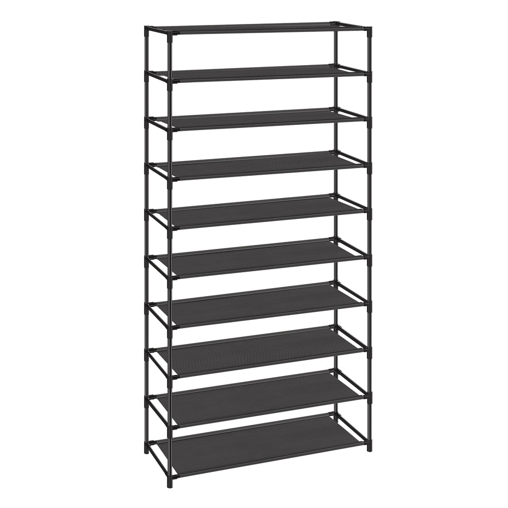 Shoe Rack, 10-Tier Shoe Shelf, Shoe Storage Organizer, Metal Frame, Non-Woven Fabric Shelves