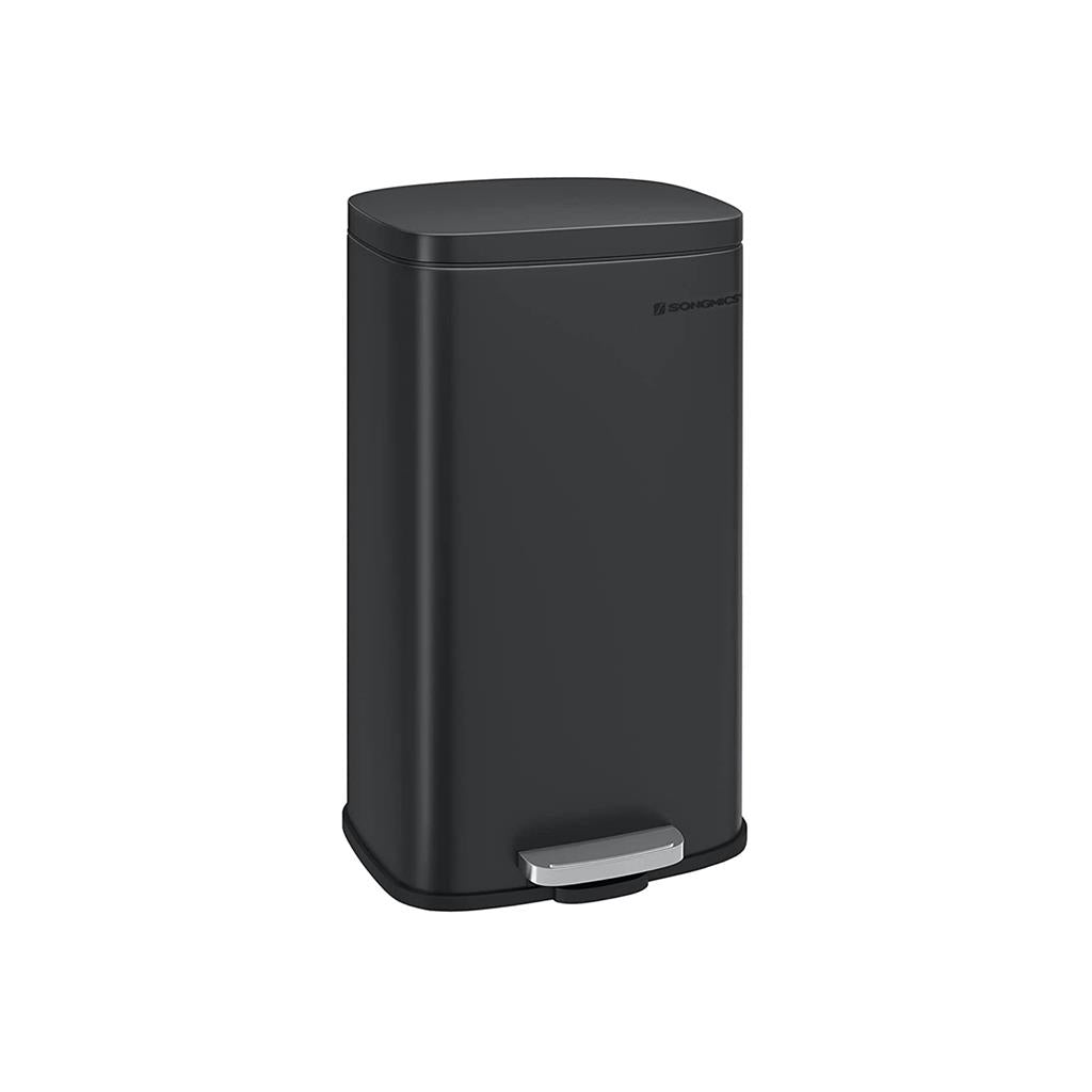 8 Gallon Black Trash Can with Lid