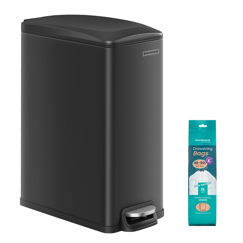 13 Gallon Garbage Can for Narrow Spaces with Soft-Close Lid