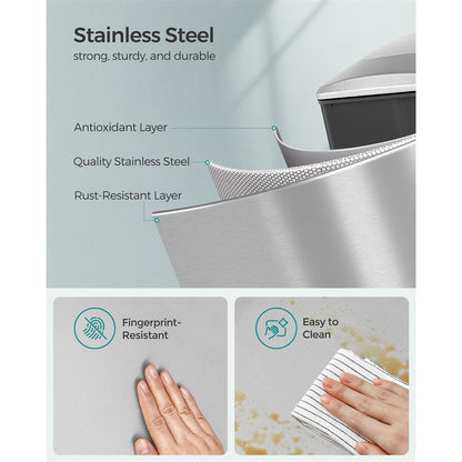13 Gallon Garbage Can for Narrow Spaces with Soft-Close Lid - HWLEXTRA 