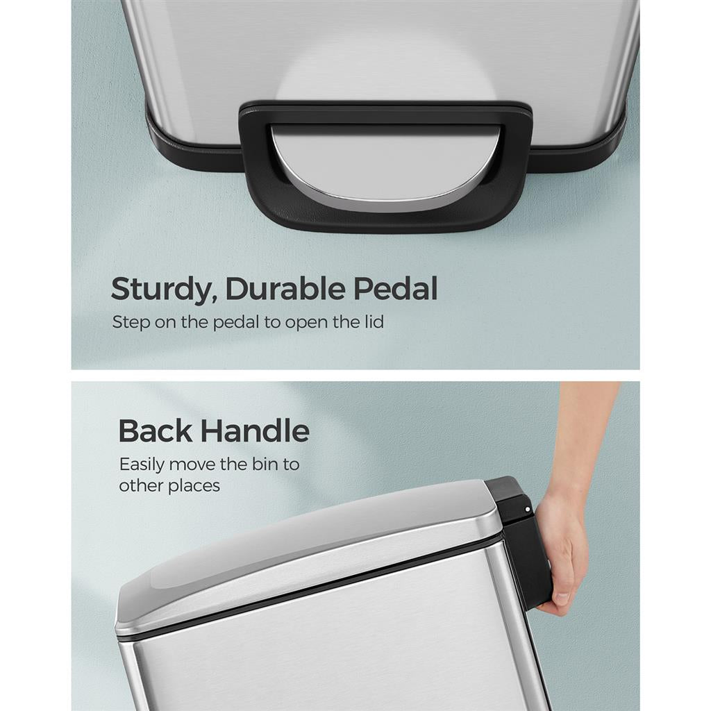 13 Gallon Garbage Can for Narrow Spaces with Soft-Close Lid - HWLEXTRA 