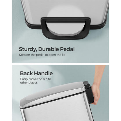 13 Gallon Garbage Can for Narrow Spaces with Soft-Close Lid - HWLEXTRA 