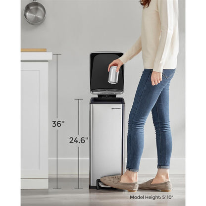 13 Gallon Garbage Can for Narrow Spaces with Soft-Close Lid - HWLEXTRA 