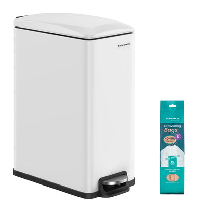 13 Gallon Garbage Can for Narrow Spaces with Soft-Close Lid