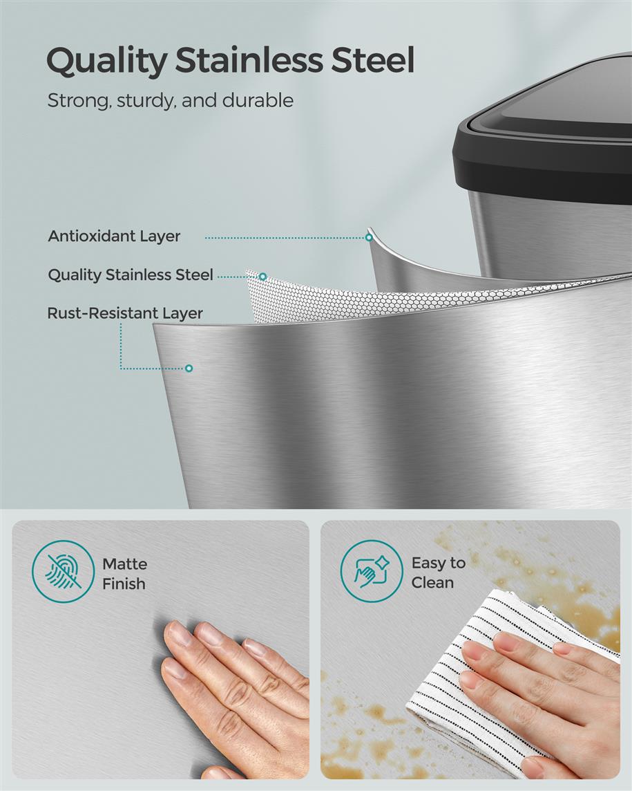 18-Gallon Stainless Steel Garbage Can
