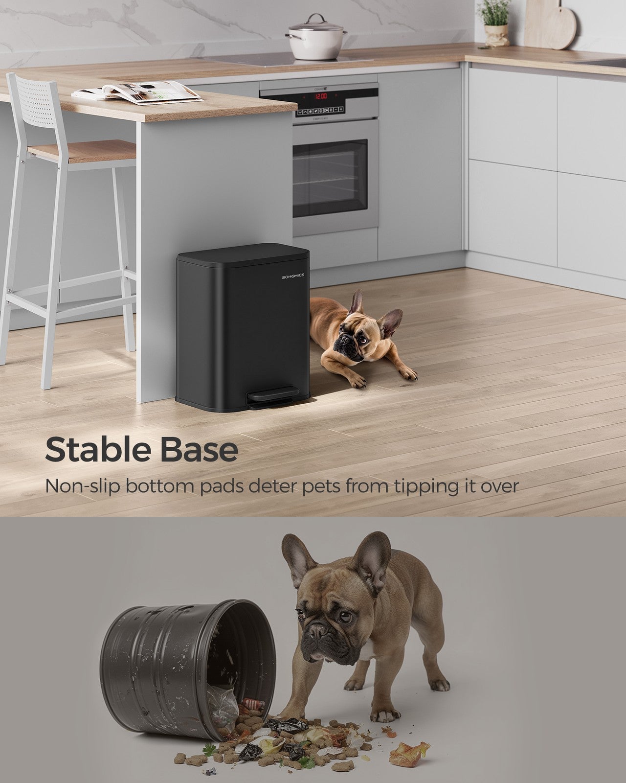 5.2-Gallon (20L) Kitchen Trash Can with Lid - image 5