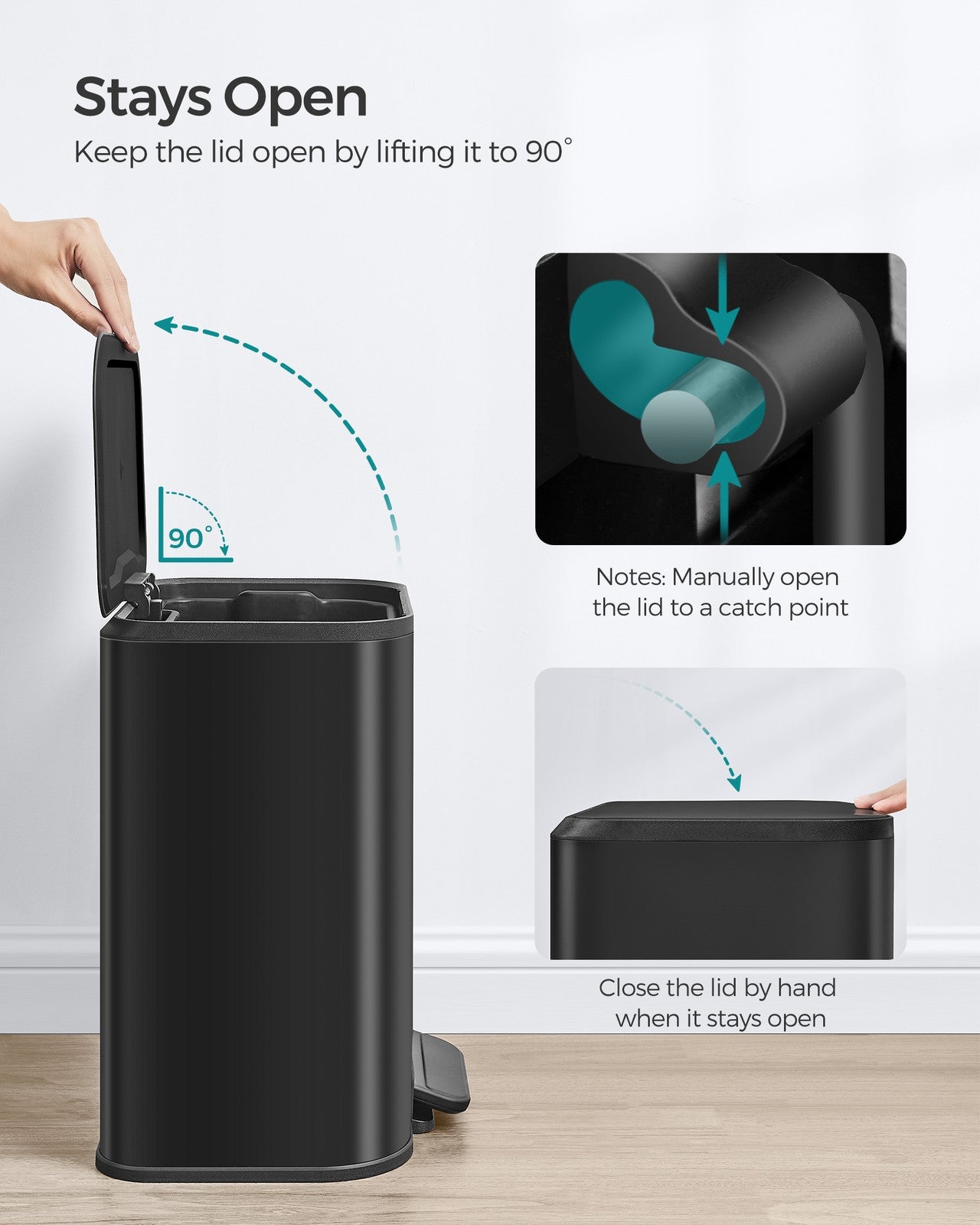 5.2-Gallon (20L) Kitchen Trash Can with Lid - image 6