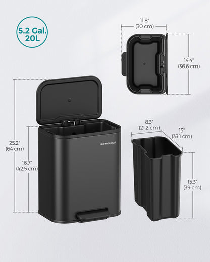 5.2-Gallon (20L) Kitchen Trash Can with Lid - image 8
