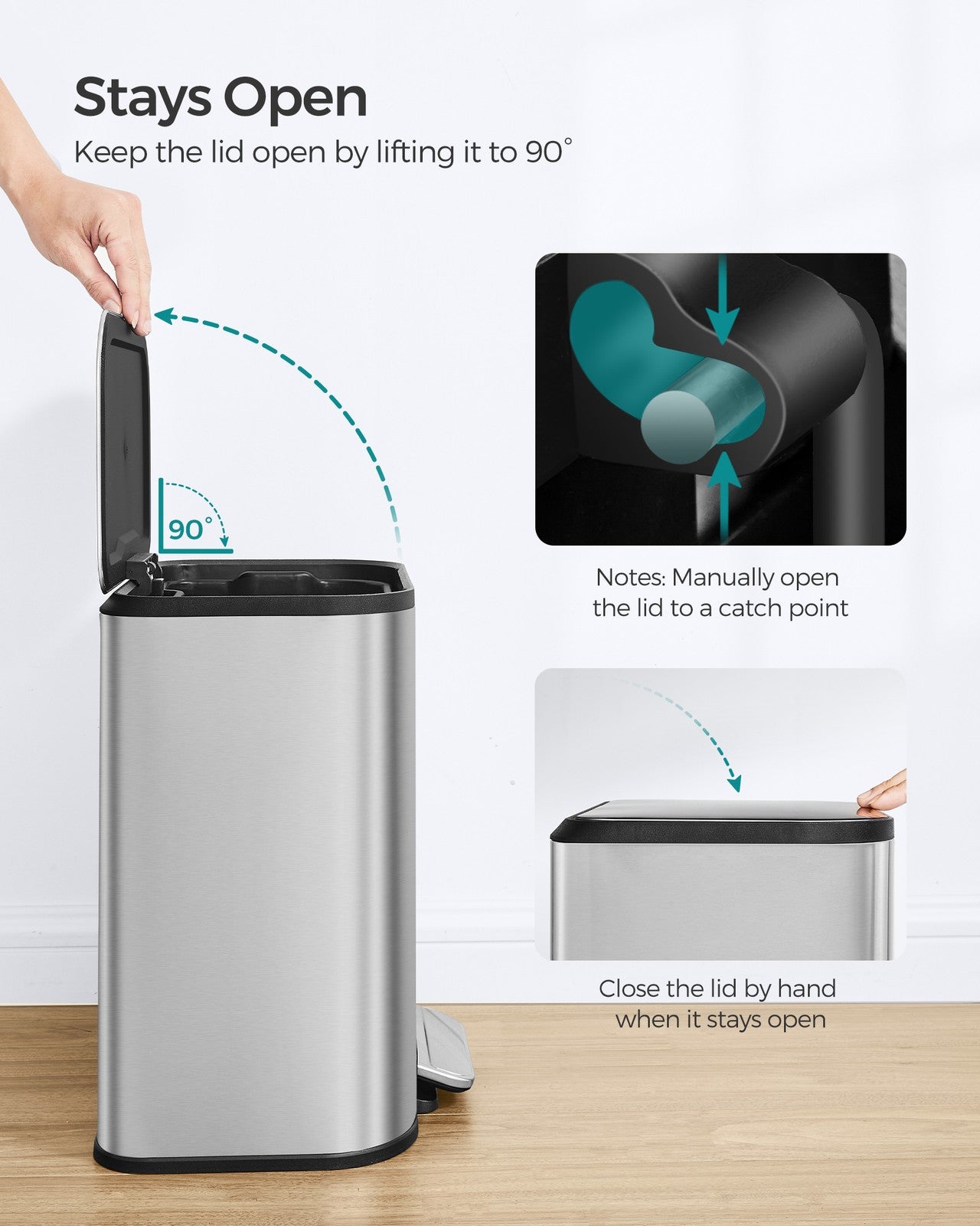 5.2-Gallon (20L) Kitchen Trash Can with Lid - image 14