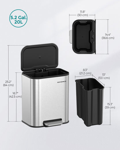 5.2-Gallon (20L) Kitchen Trash Can with Lid - image 16
