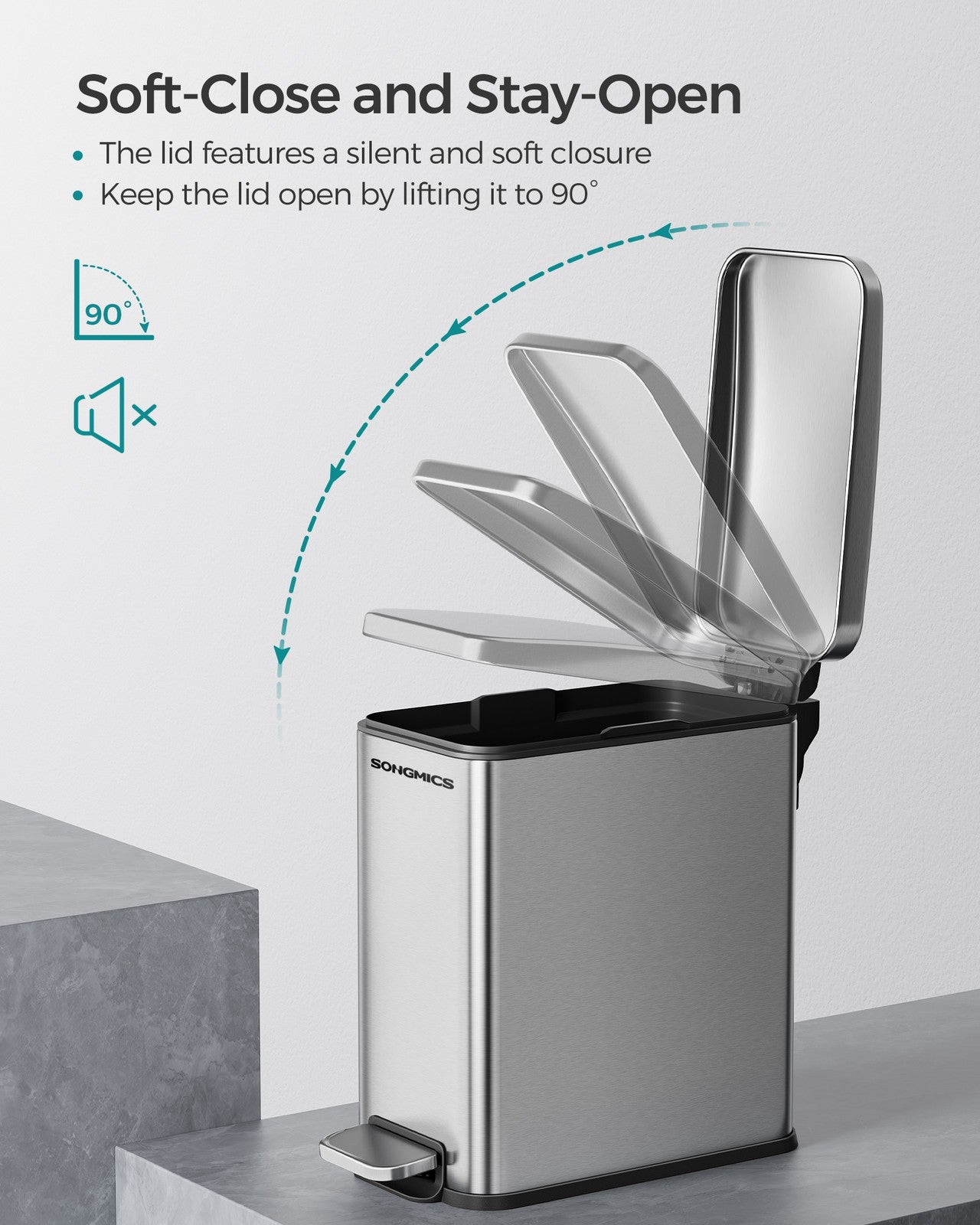 2.6 Gallon Small Trash Bin with Lid