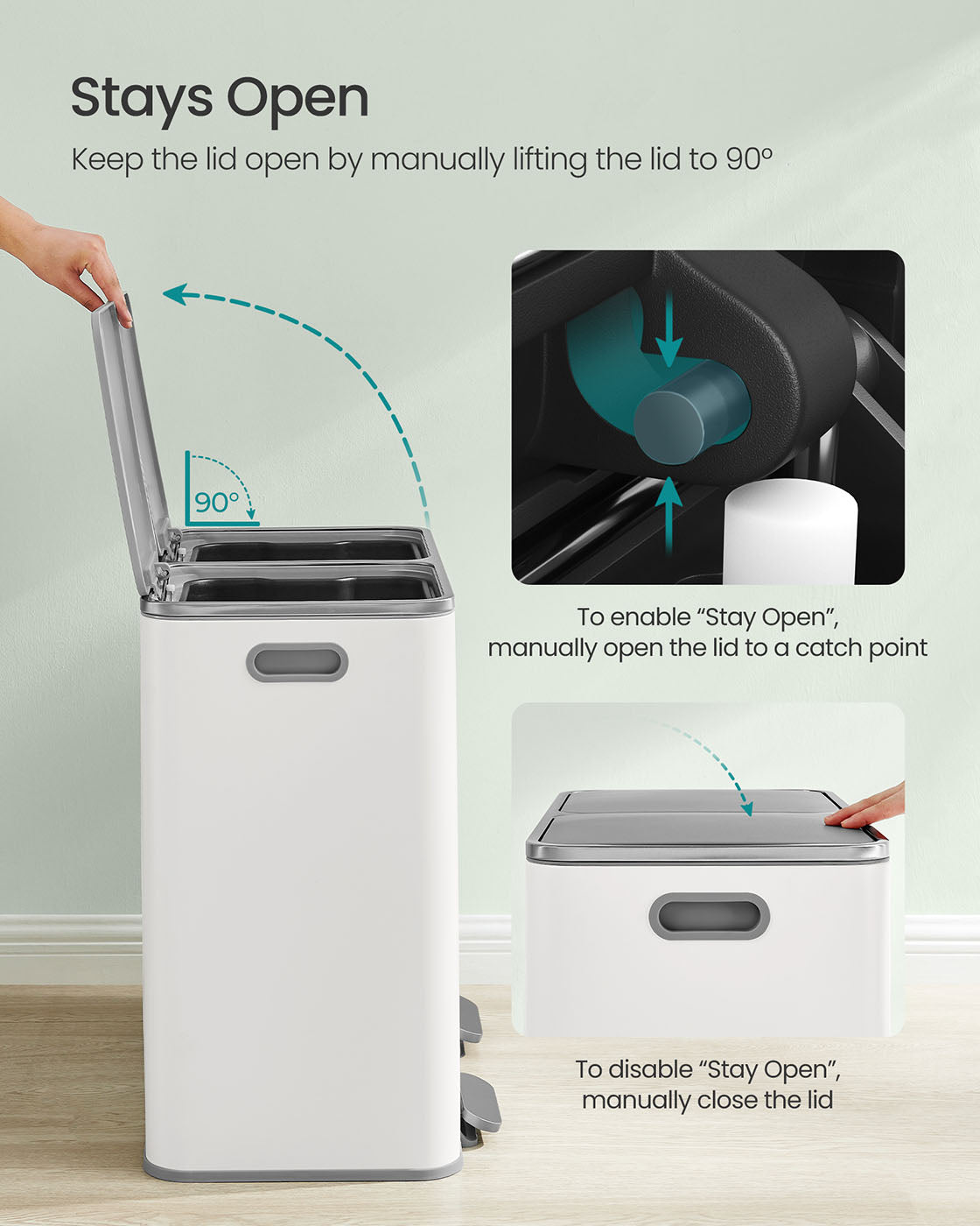 2 x 10.6 Gallon (2 x 40 L) Trash Can for Kitchen