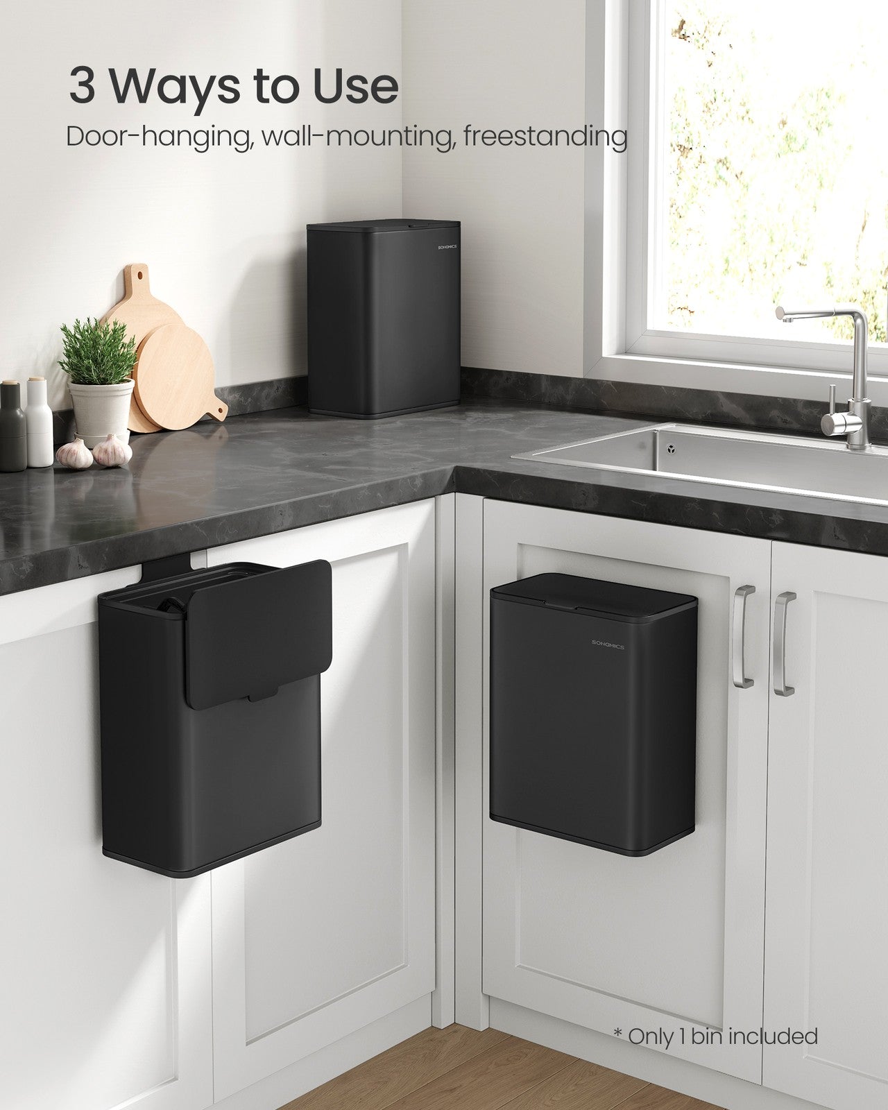 2.1-Gallon Hanging Trash Can with Lid - image 3