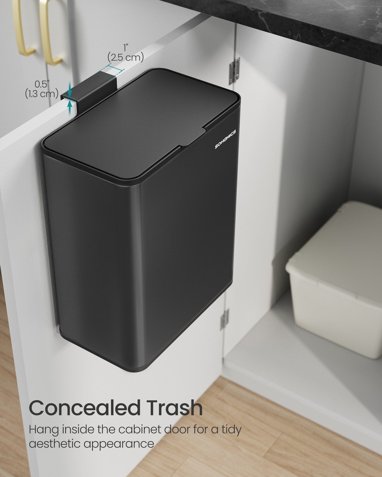 2.1-Gallon Hanging Trash Can with Lid - image 5