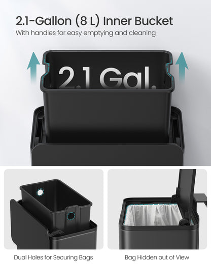 2.1-Gallon Hanging Trash Can with Lid - image 6