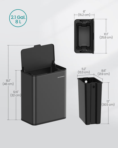 2.1-Gallon Hanging Trash Can with Lid - image 7