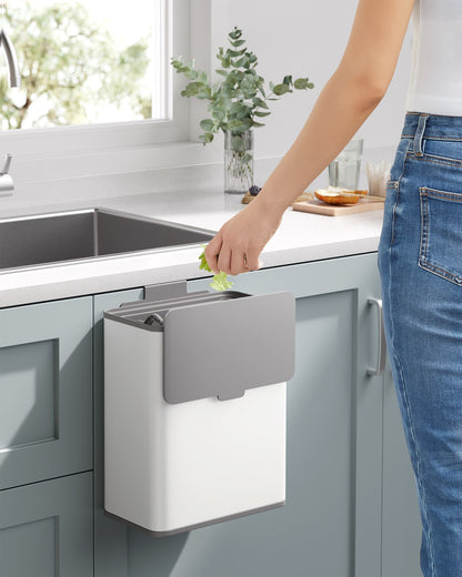 2.1-Gallon Hanging Trash Can with Lid - image 9