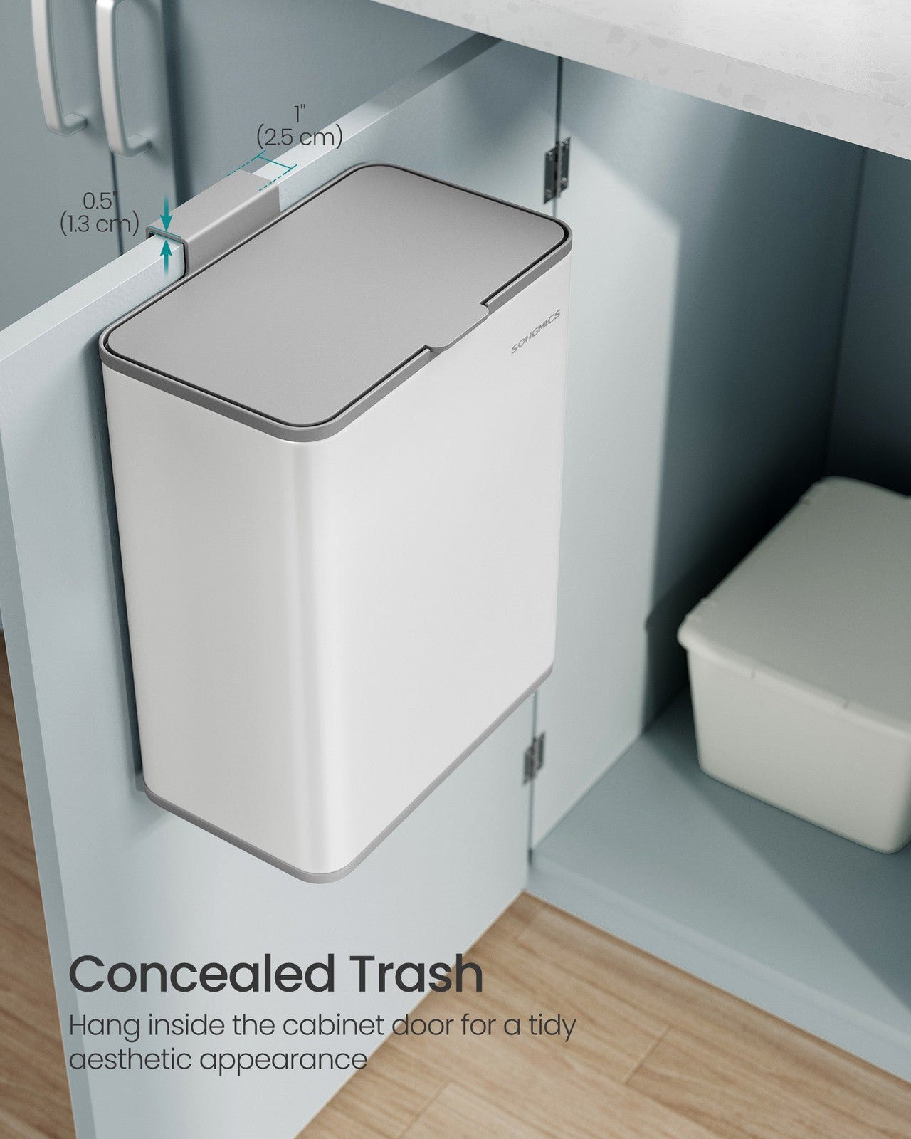 2.1-Gallon Hanging Trash Can with Lid - image 12