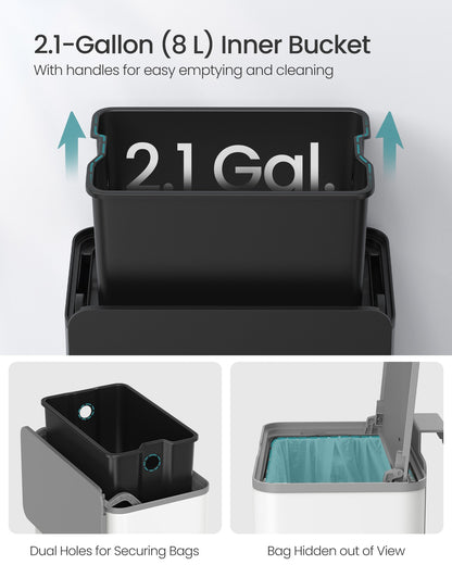 2.1-Gallon Hanging Trash Can with Lid - image 13