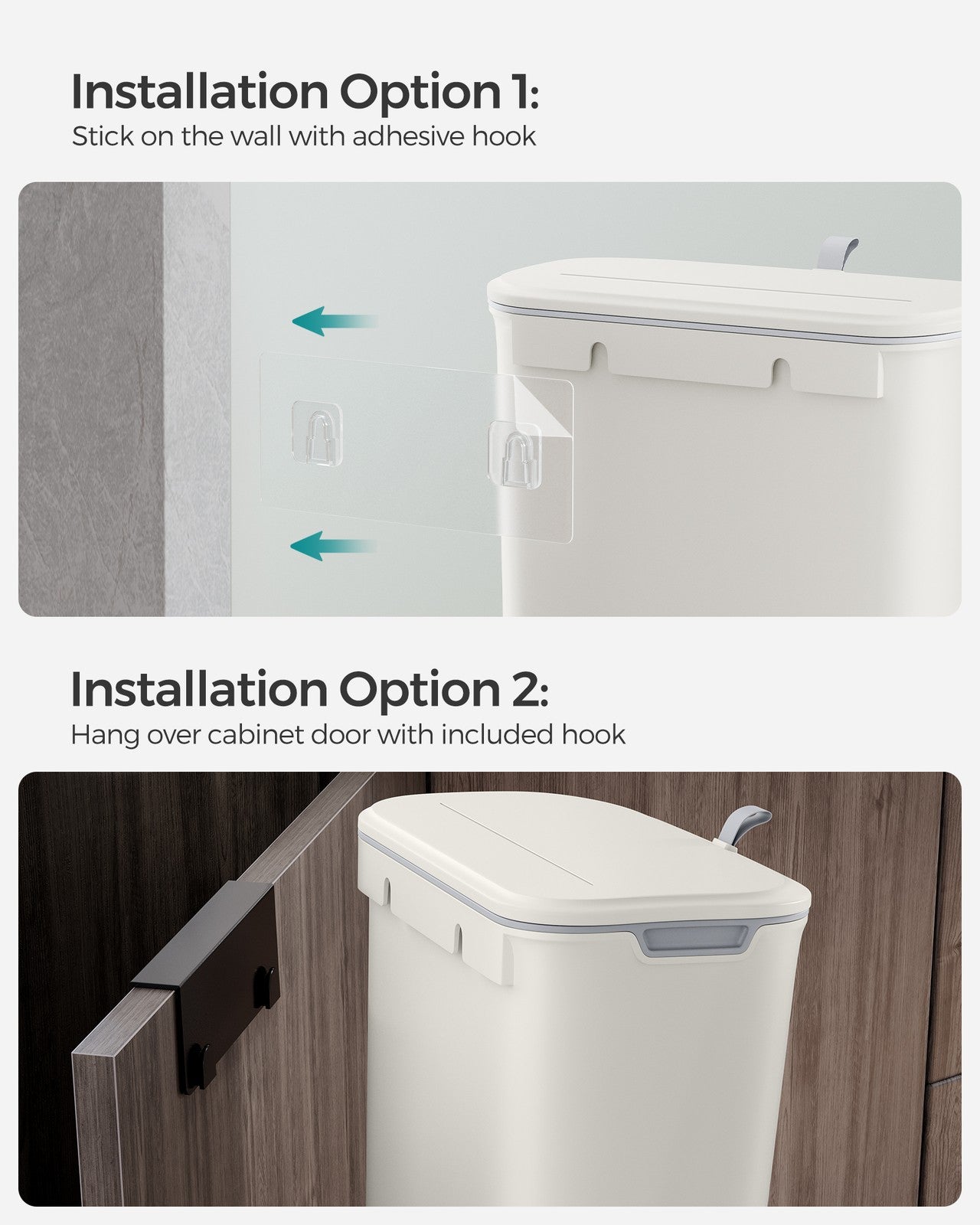 2.4-Gallon Hanging Trash Can with Lid - image 5