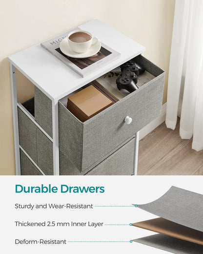 Fabric Dresser for Bedroom, with 4 Drawers, Metal Frame