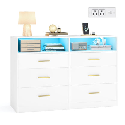 Dresser, 6-Drawer Chest, 15.8 x 46.9 x 30.7 Inches, Ink Black - image 26