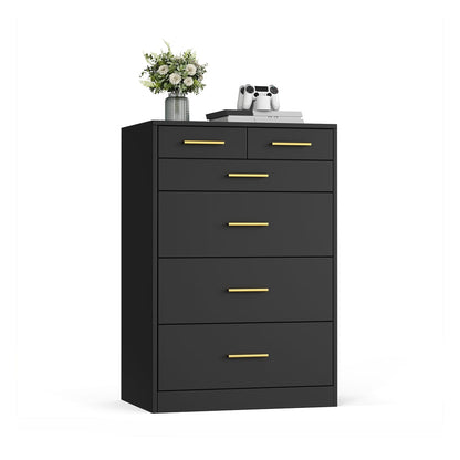 Dresser, 6-Drawer Chest, 15.8 x 23.7 x 34.8 Inches, Ink Black - image 8