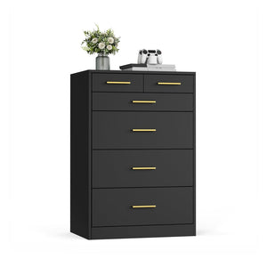 Dresser, 6-Drawer Chest, 15.8 x 23.7 x 34.8 Inches, Ink Black - image 8